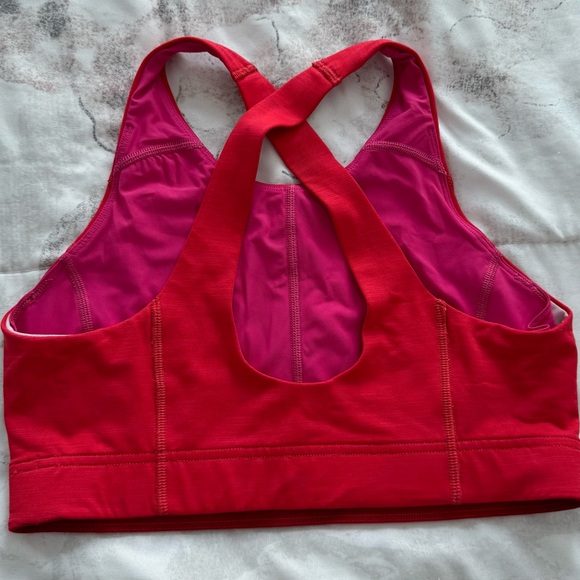 Outdoor Voices red with pink lining cross back sport bra, size S Atleasure gym - Picture 12 of 12
